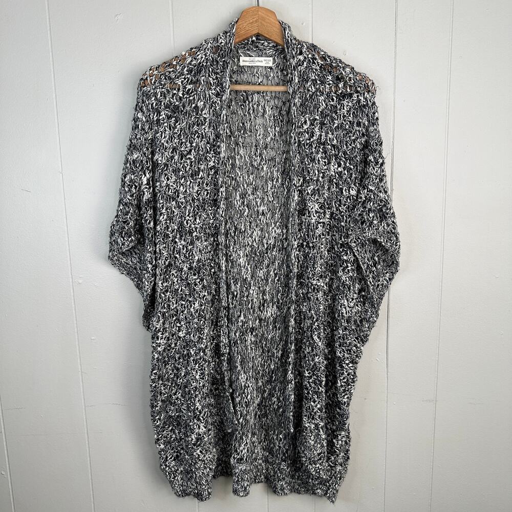 Abercrombie & Fitch Open Front Cardigan Marled Boucle Open Knit Oversized OS - Picture 1 of 9